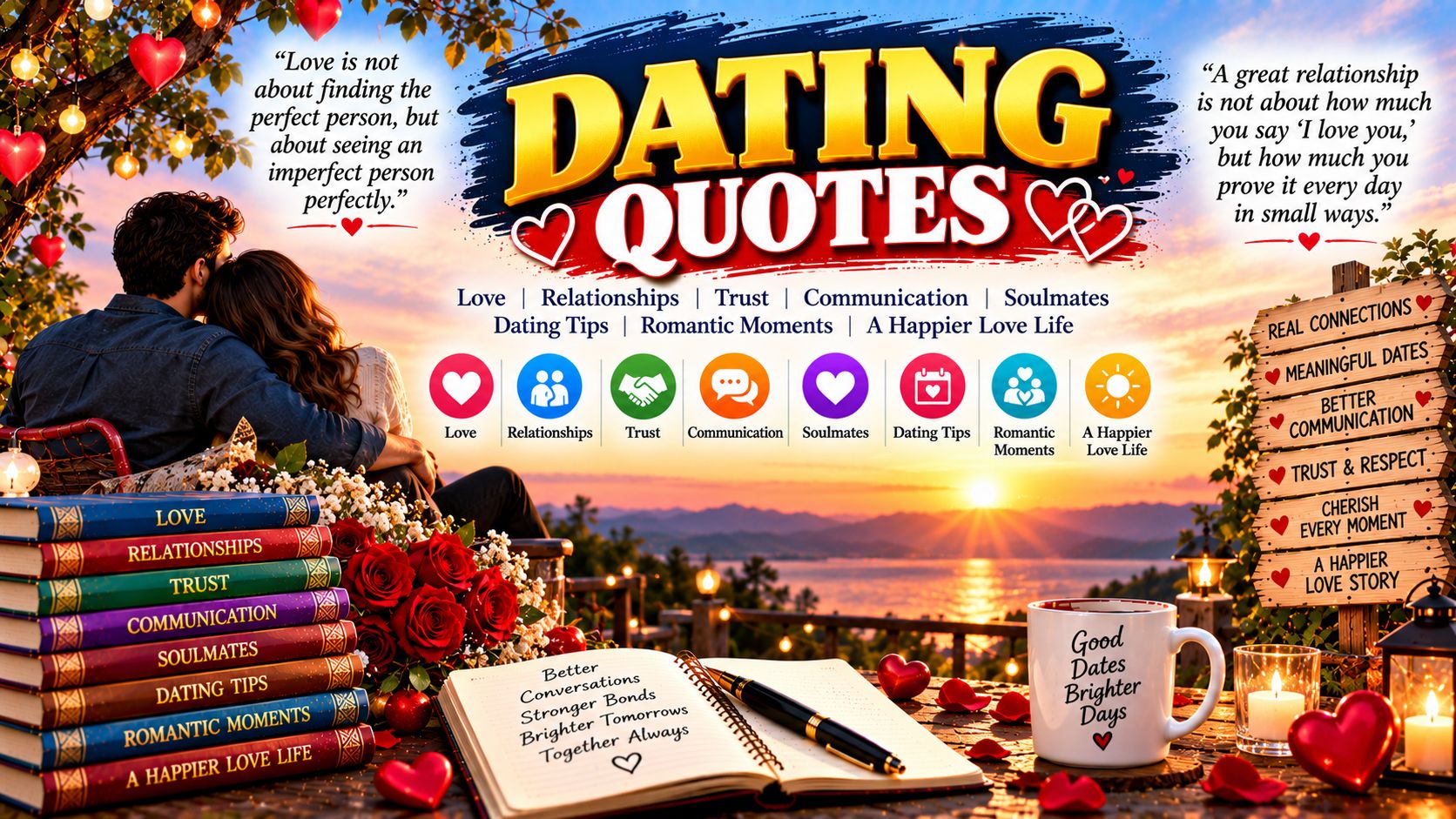 Dating Quotes - 200 Best Quotes About Love and Romance Dating Quotes thumbnail - 200 best quotes about first dates, flirting, falling in love and romance | WebFunFacts