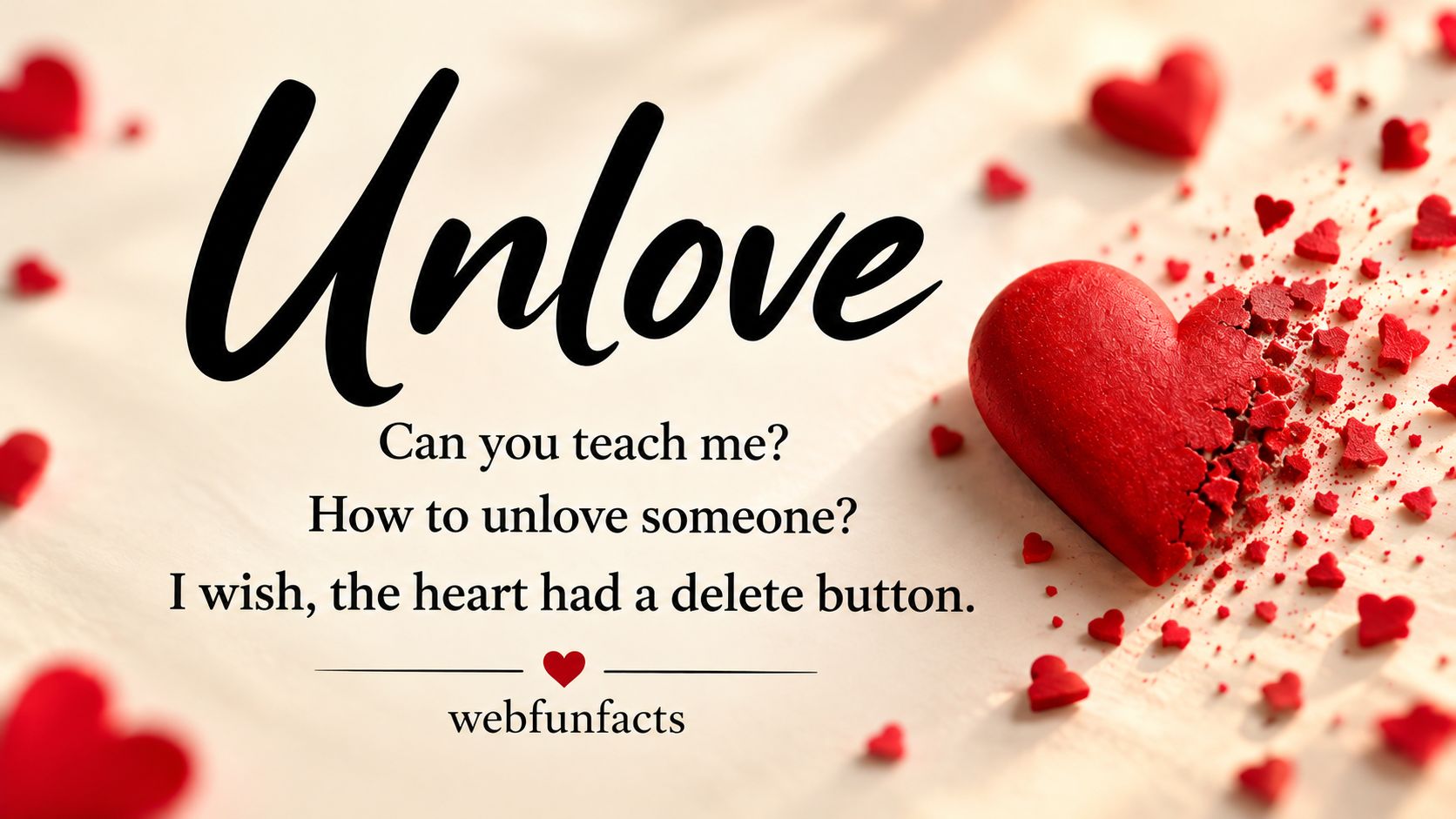 Can You Teach Me How to Unlove Someone? I Wish the Heart Had a Delete Button — WebFunFacts | Quote of the Day, 1 October 2026