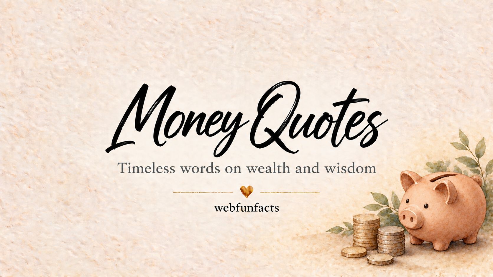 Money Quotes - 200 Best Quotes on Wealth, Saving and Wisdom Money quotes thumbnail with watercolour clay piggy bank beside stacked coins - 200 best money quotes on wealth, saving and spending | WebFunFacts