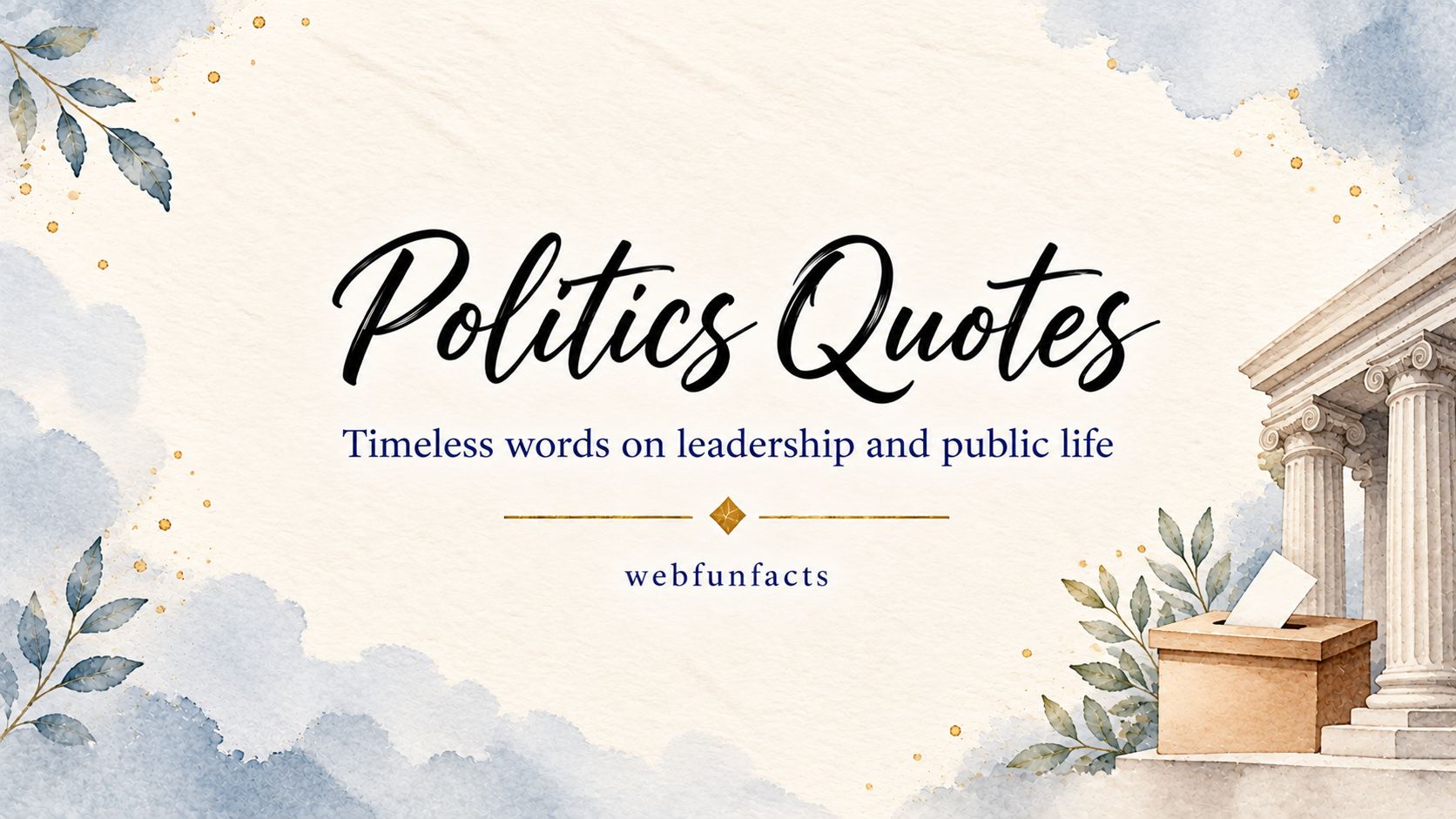 Politics Quotes – 200 Famous Quotes on Power, Government & Democracy Politics quotes thumbnail with famous quotes about power, government and democracy | WebFunFacts