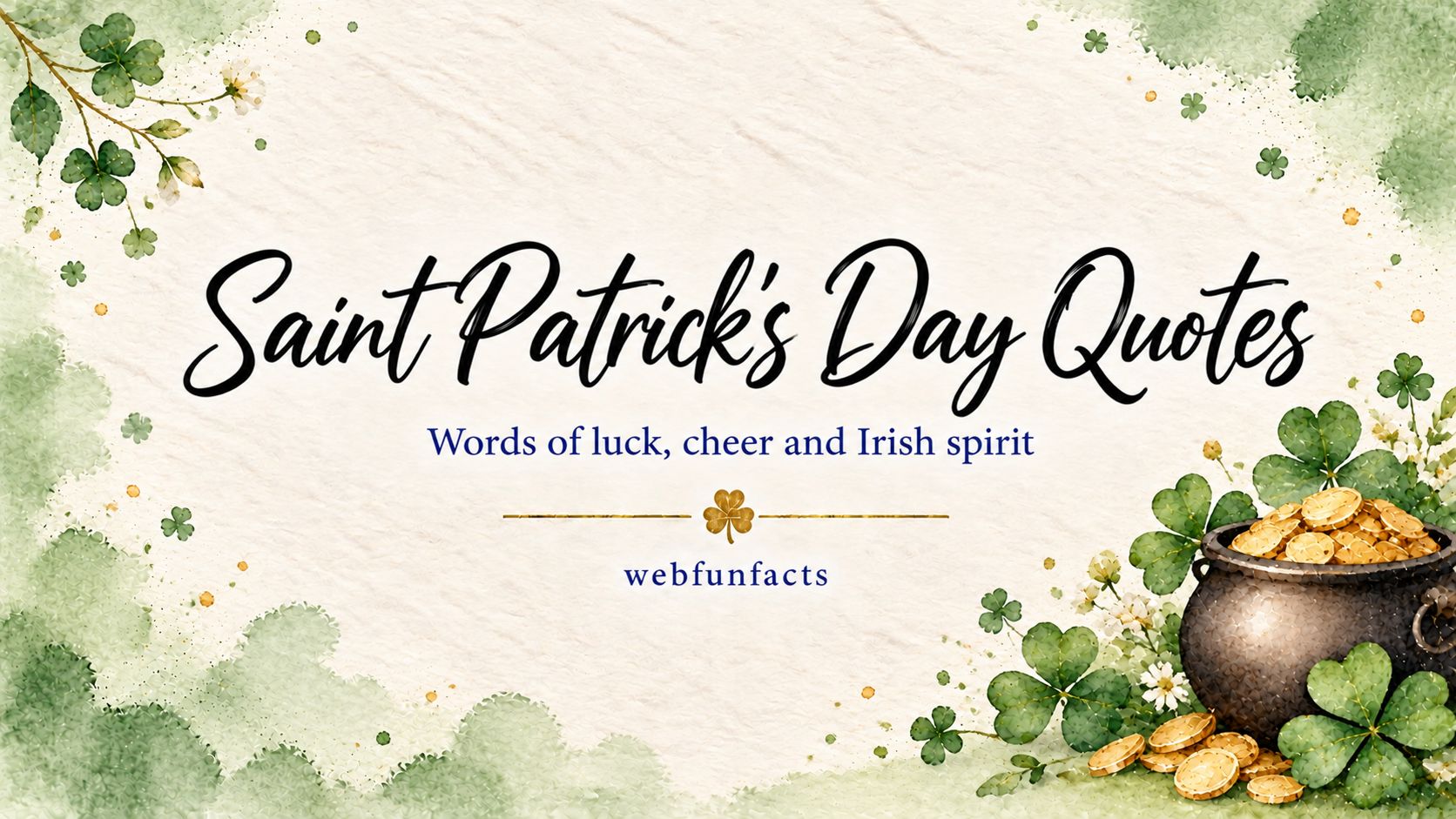 Saint Patrick's Day Quotes – 200 Famous Quotes on Irish Luck, Wit & Heritage Saint Patrick's Day quotes thumbnail with famous quotes about Irish luck, wit and heritage | WebFunFacts