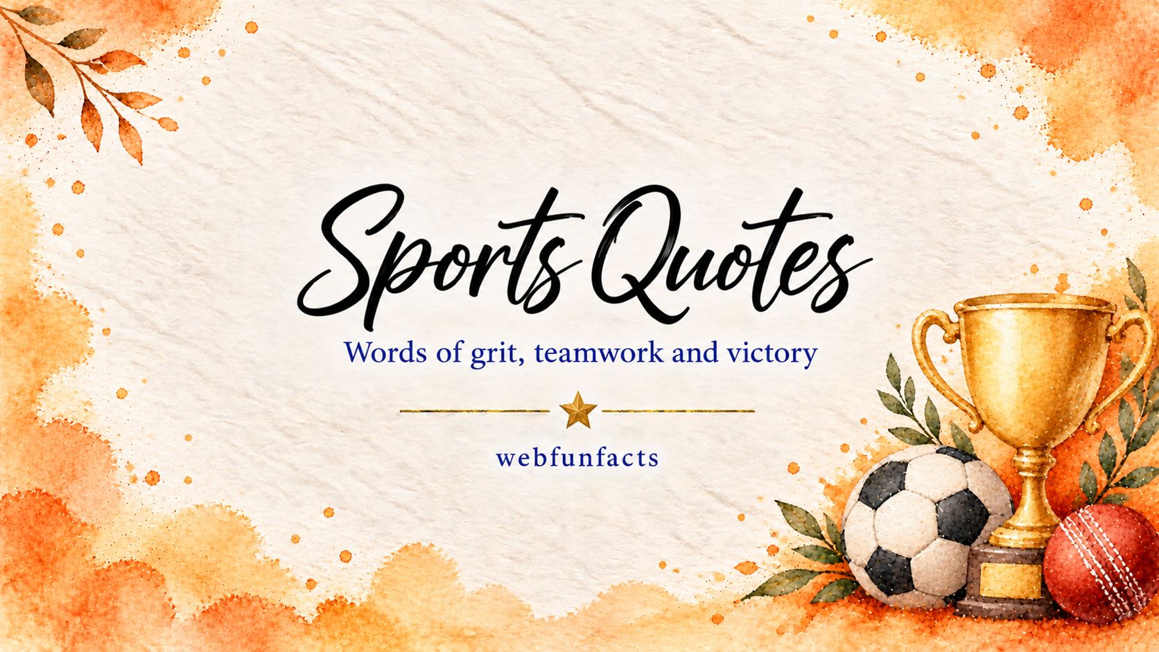Sports Quotes – 200 Famous Quotes on Winning & Determination Sports quotes thumbnail with famous quotes about winning, teamwork and determination | WebFunFacts