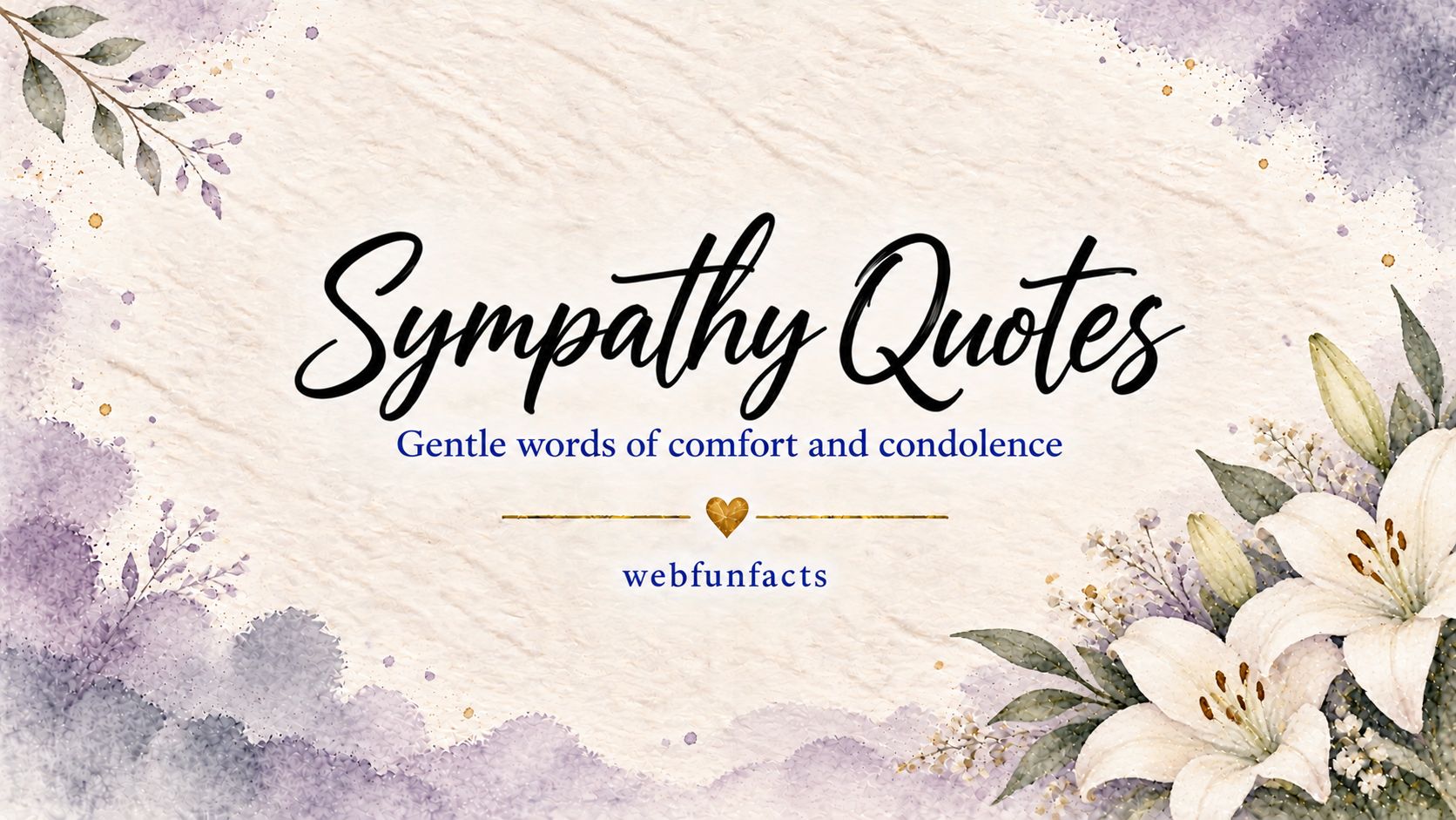 Sympathy Quotes – 200 Comforting Quotes on Grief, Loss & Compassion Sympathy quotes thumbnail with comforting quotes about grief, loss, love and compassion | WebFunFacts