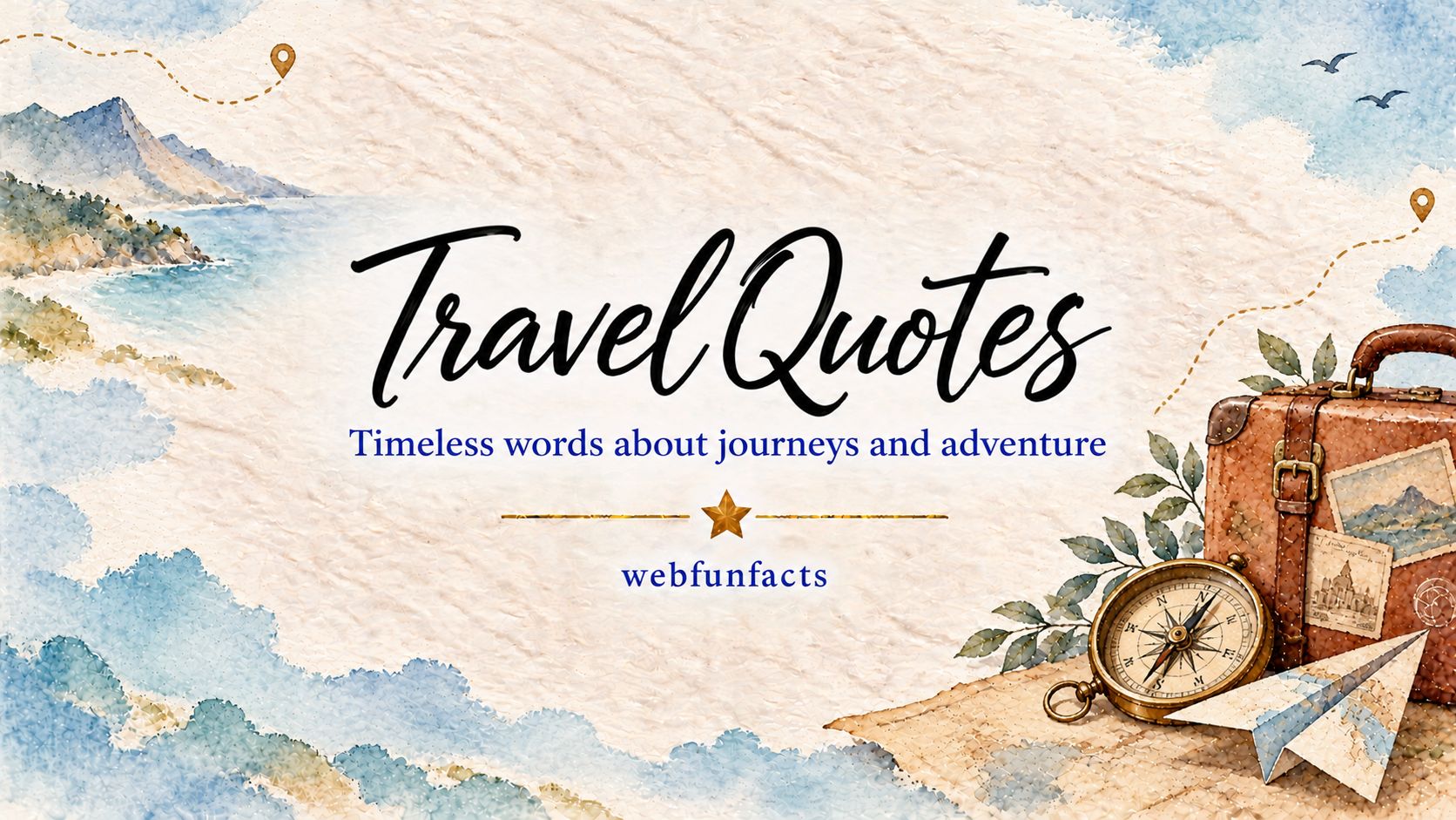 Travel Quotes – 200 Famous Quotes on Adventure & Wanderlust Travel quotes thumbnail with famous quotes about adventure, wanderlust and exploring the world | WebFunFacts