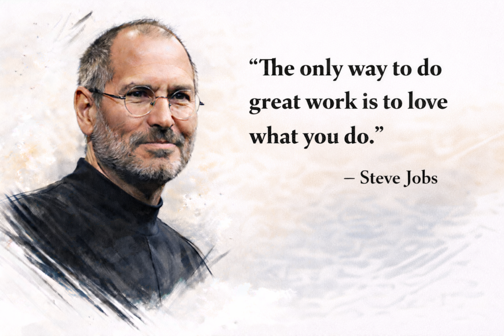 Most famous quotes of Steve Jobs on Leadership and Passion: