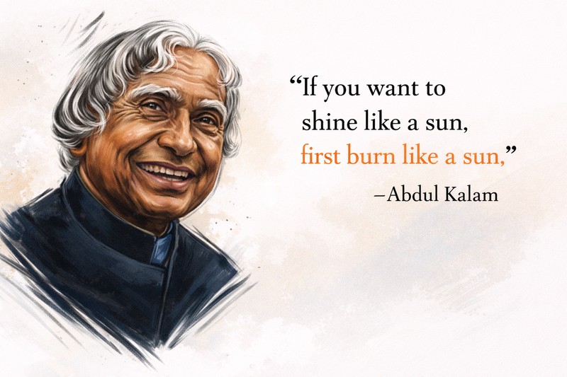 Inspirational quote by A. P. J. Abdul Kalam about dreaming big and achieving success