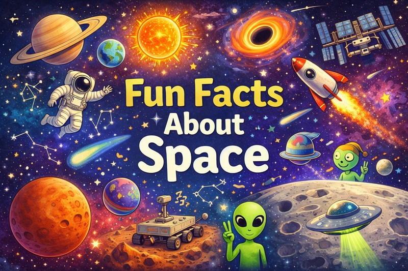 Cool fun facts for kids about animals, space, and science