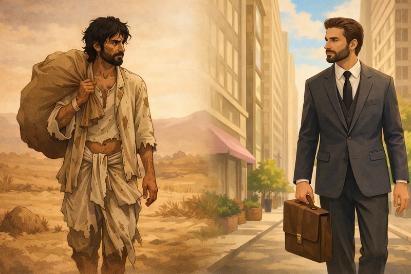 A motivational story illustrating the power of thinking big and changing life through mindset.