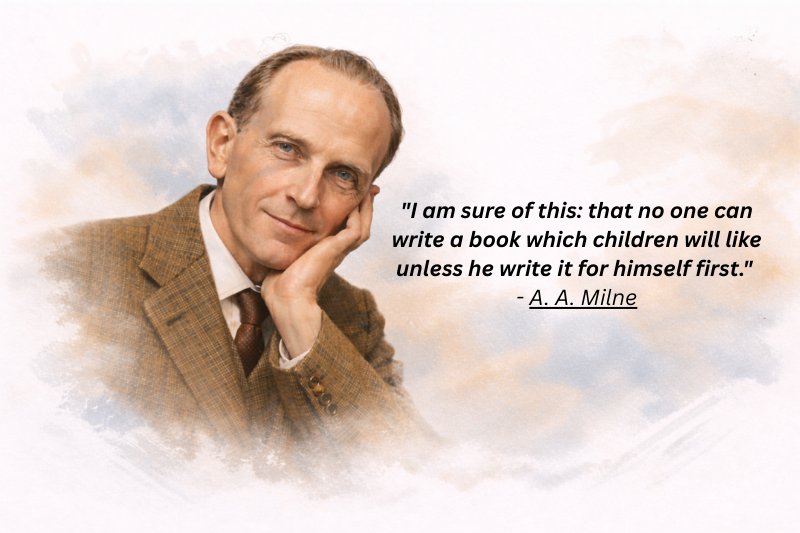Timeless quotes by A. A. Milne about love and simple joys