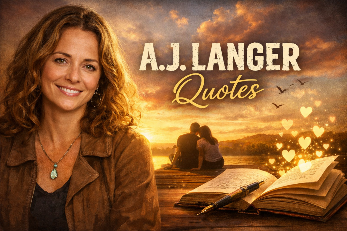 A. J. Langer inspirational quote typography image on minimal background about courage, purpose, and using your voice