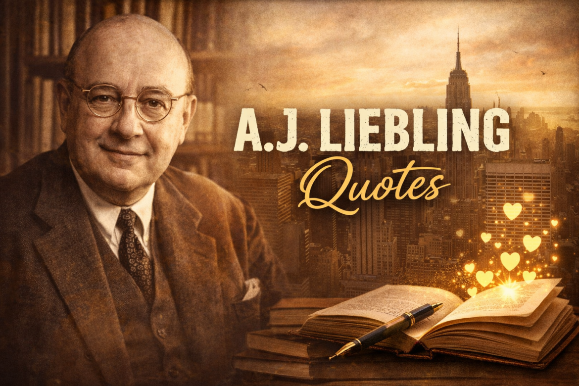 A. J. Liebling quote typography image about journalism, writing, media, and freedom of the press on a clean minimal background