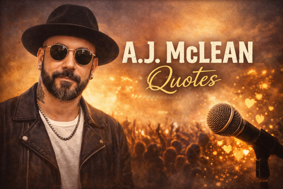 A. J. McLean inspirational quote typography image about life, confidence, music, perseverance, and personal growth on minimal background