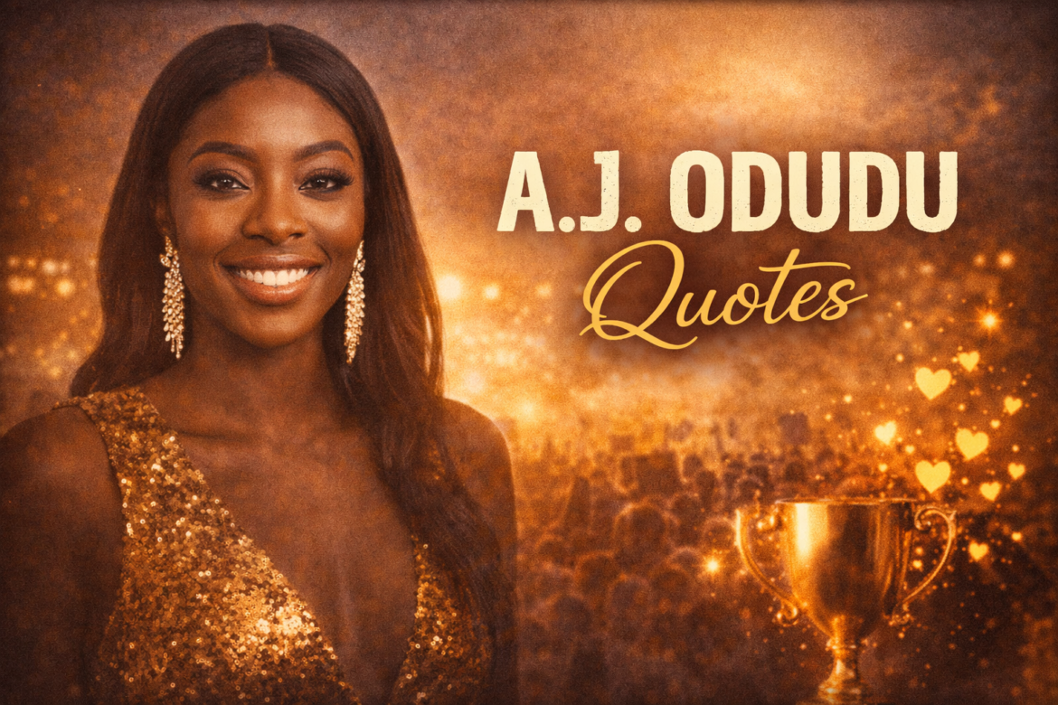 A. J. Odudu inspirational quote typography image about confidence, positivity, success mindset, and self-belief on minimal background