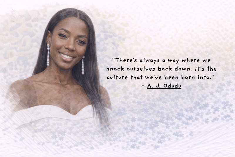 A. J. Odudu television presenter portrait for inspirational quotes article