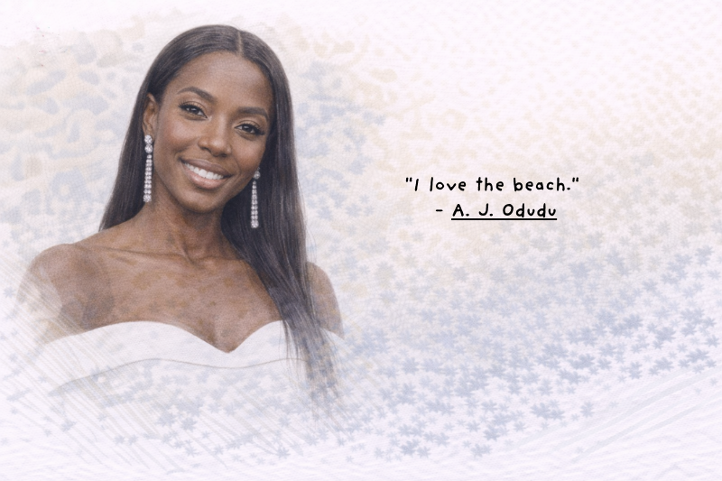 A. J. Odudu smiling during TV broadcast moment