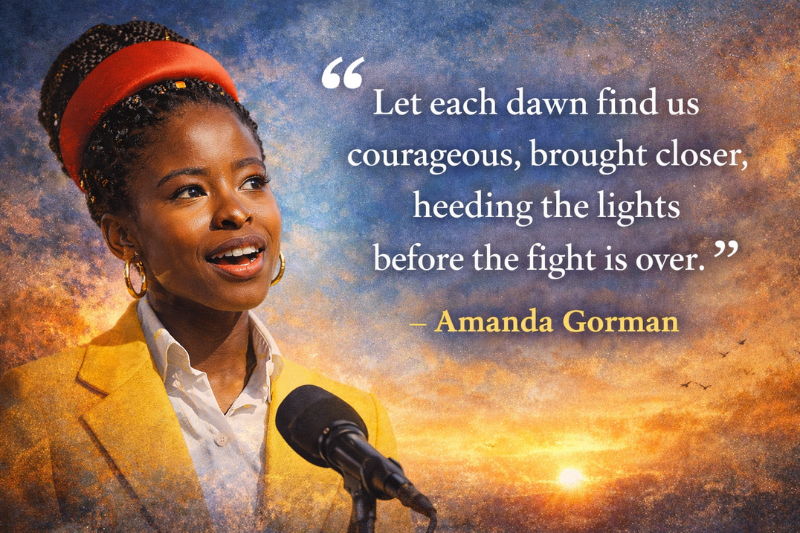 Amanda Gorman quote on justice, equality, and social change