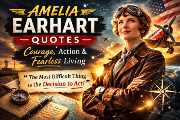 Amelia Earhart inspirational quote graphic about courage, confidence, and fearless living