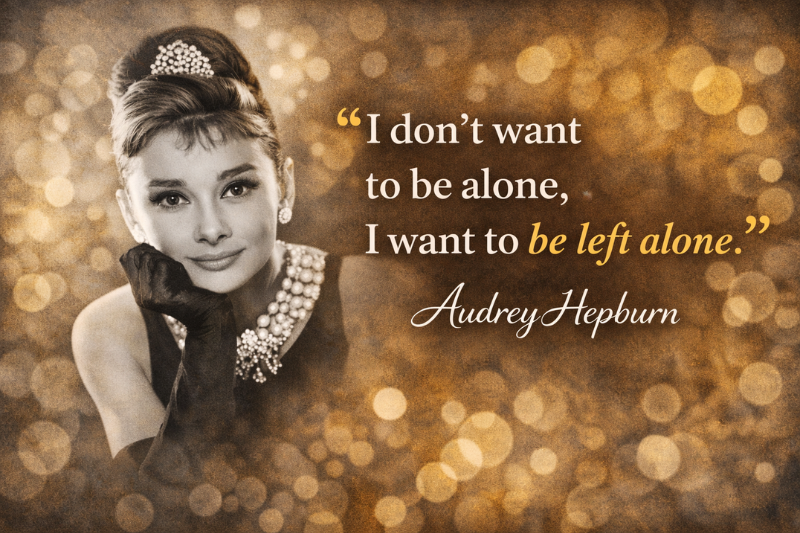 Inspirational Audrey Hepburn quote about life and kindness