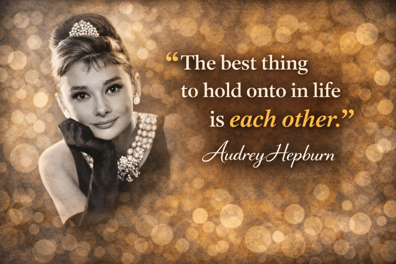 Audrey Hepburn motivational quote on beauty and confidence