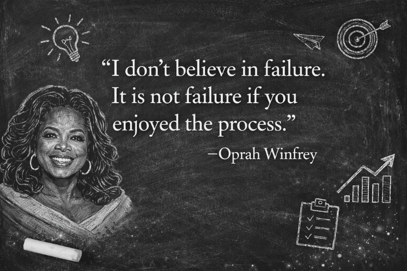 Oprah Winfrey quote graphic for motivation and leadership inspiration
