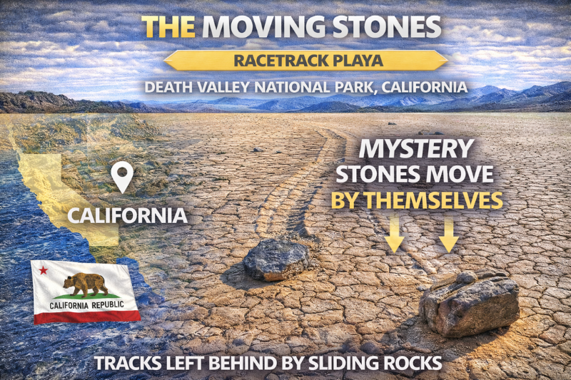 Sailing stones Death Valley demonstrating mysterious movement facts