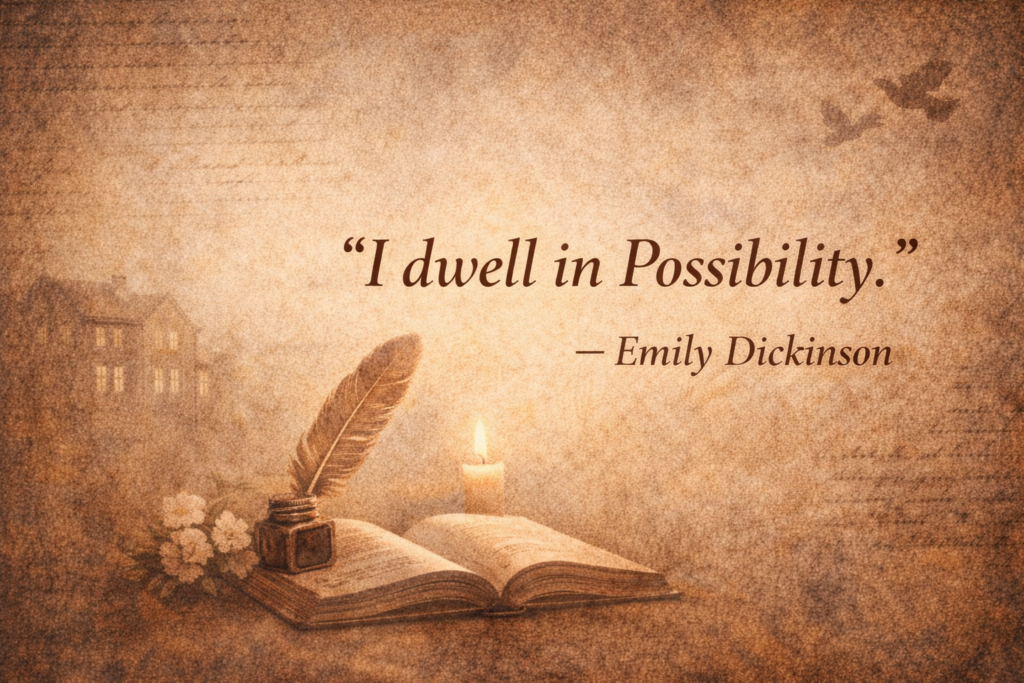 American poet Emily Dickinson quote image for literature lovers
