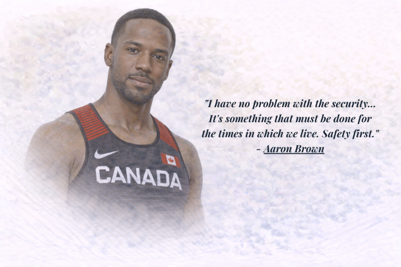 Aaron Brown Quotes about Olympic sprinting, discipline, resilience, and teamwork in track and field.