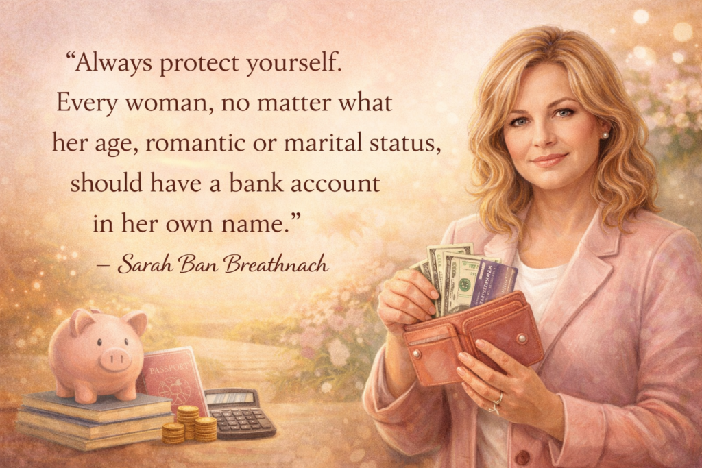 Inspirational Sarah Ban Breathnach quote about gratitude and simple living