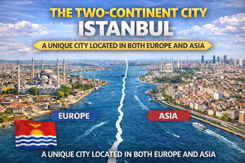 Istanbul two continent city illustrating cross continental facts