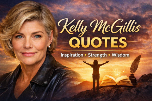 Kelly McGillis quote about love and inner strength with sunset background and inspirational design