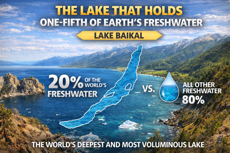 Lake Baikal freshwater reserve showing important water facts