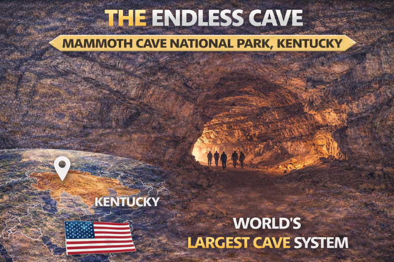 Mammoth Cave Kentucky demonstrating incredible underground facts