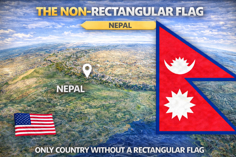Nepal non rectangular flag showcasing unique national facts