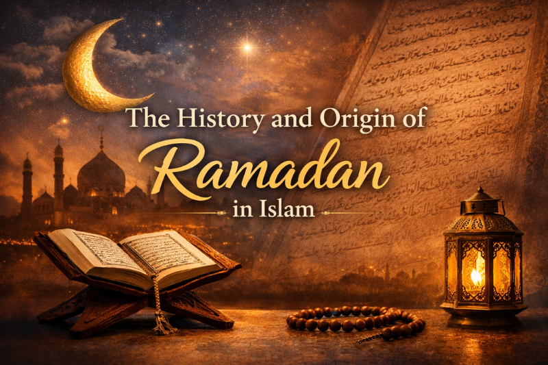 Islamic Ramadan infographic featuring 100 facts about fasting, prayer, and Eid celebrations.