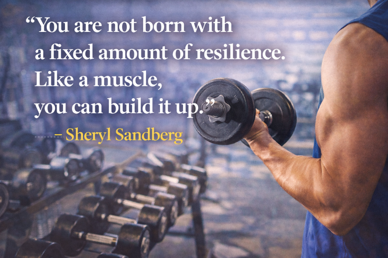 Resilience quote by Sheryl Sandberg about building inner strength
