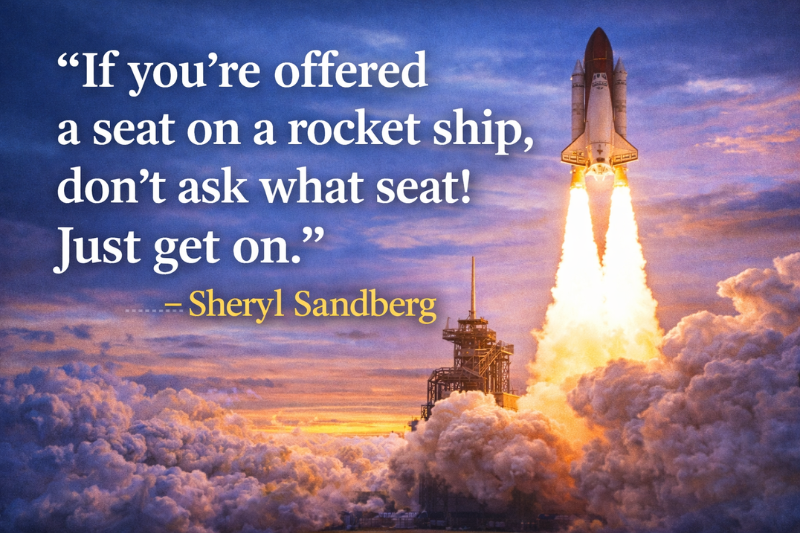 Inspirational Sheryl Sandberg quote encouraging women in business