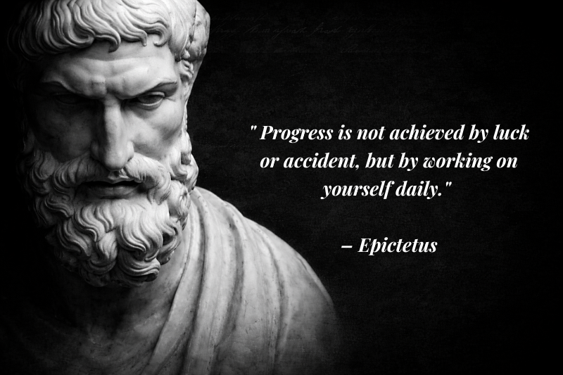 Classical Greek philosopher statue reflecting resilience and self-control
