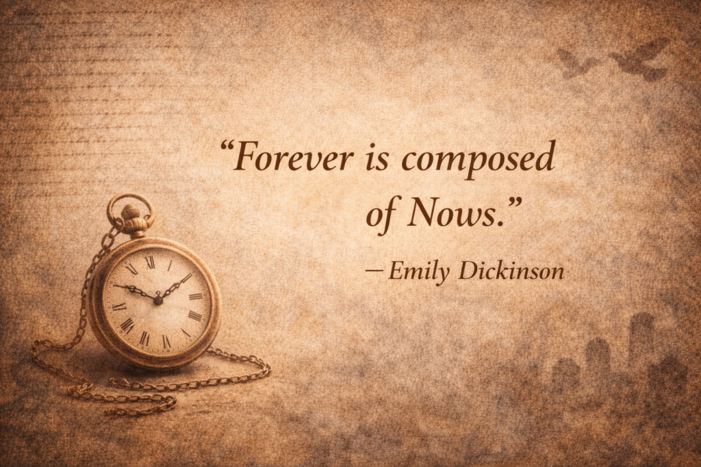 Beautiful Emily Dickinson vintage poetry artwork with soft sepia tones