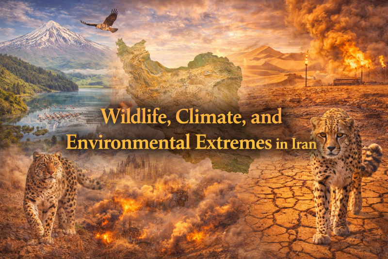 Wildlife and environmental extremes in Iran including desert and mountain regions