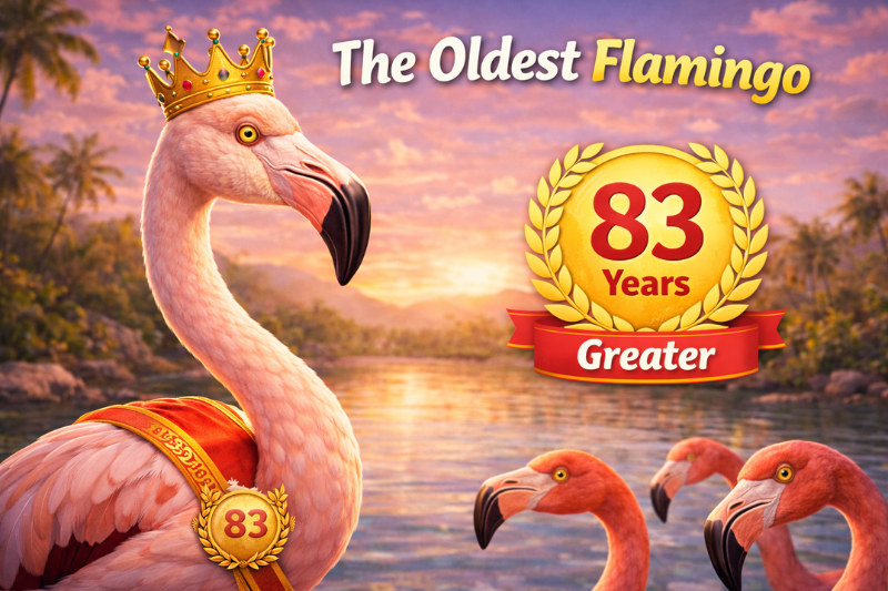 Wild flamingos eating algae and insects that give them pink color