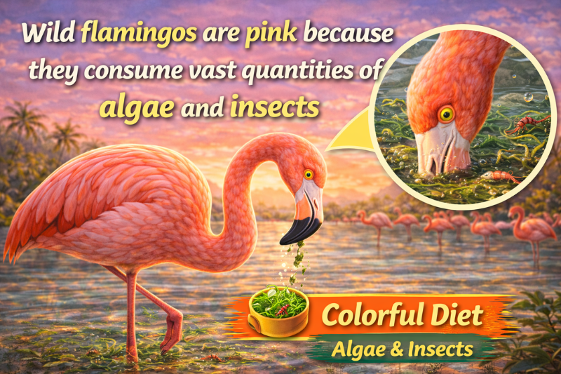 Pink flamingos standing in water showing interesting flamingo facts