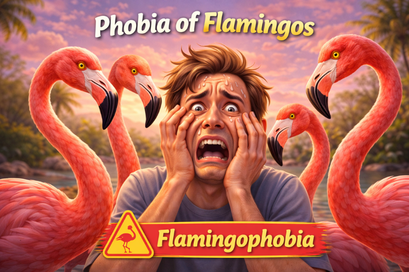 Flamingos feeding upside down in shallow water