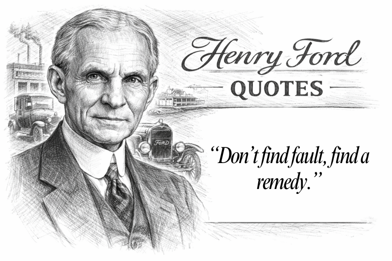 “Don’t find fault, find a remedy.”