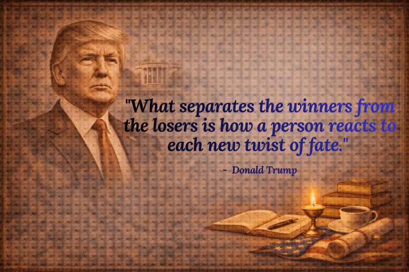 Former U.S. president delivering a strong message during a public speech about leadership and determination.